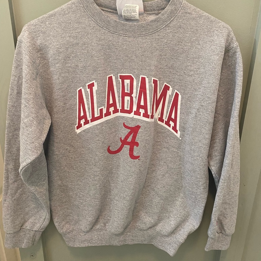 Champion Gray and Red Crewneck Sweater